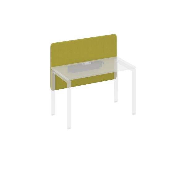 Экран фронтальный тканевый мягкий с кабель-каналом для стола 120 фисташковый / металлокаркас антрацит