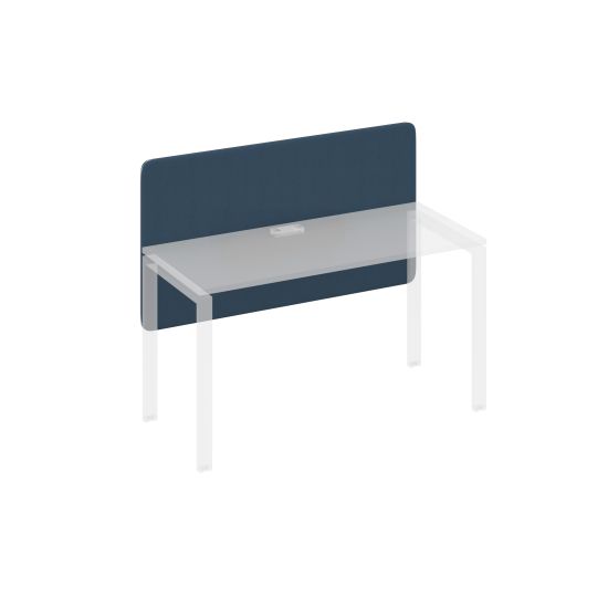 Экран настольный фронтальный тканевый для стола 140 синий / металлокаркас антрацит