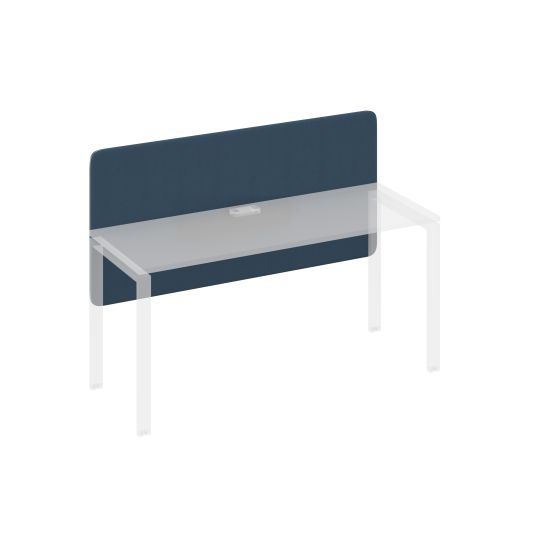 Экран для стола 160 фронтальный тканевый с кабель-каналом синий / металлокаркас антрацит