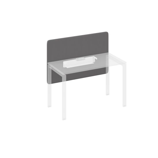 Экран фронтальный тканевый мягкий с кабель-каналом для стола 120 серый / металлокаркас белый