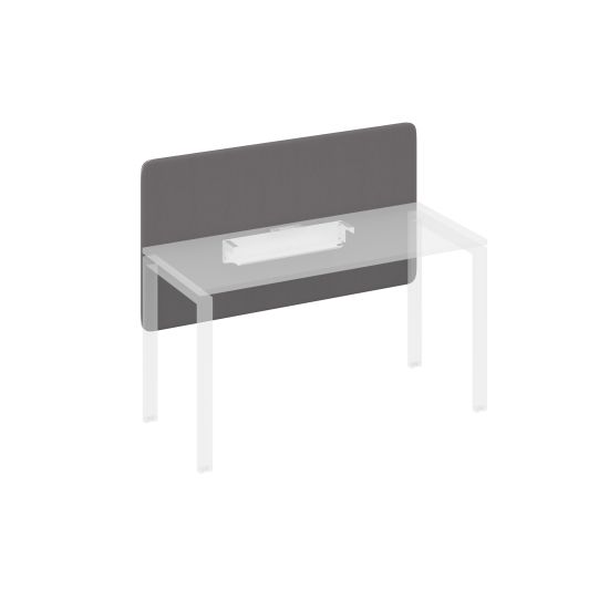 Экран настольный фронтальный тканевый для стола 140 серый / металлокаркас белый