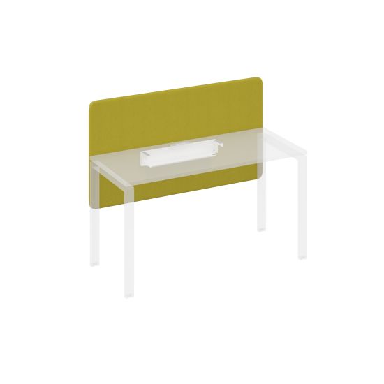 Экран настольный фронтальный тканевый для стола 140 фисташковый / металлокаркас белый