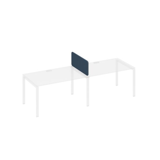 Экран настольный промежуточный мягкий с кронштейнами синий / металлокаркас белый