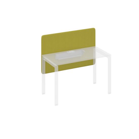 Экран фронтальный тканевый мягкий с кабель-каналом для стола 120 фисташковый / металлокаркас серый