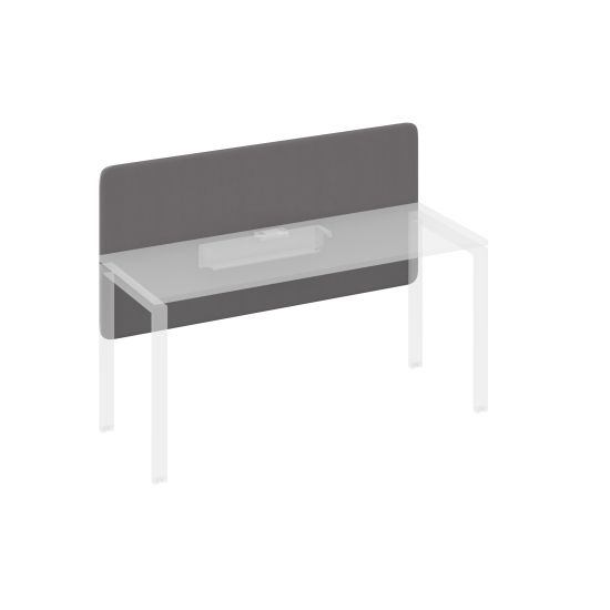 Экран для стола 160 фронтальный тканевый с кабель-каналом серый / металлокаркас серый