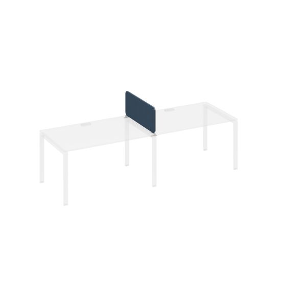 Экран настольный промежуточный мягкий с кронштейнами синий / металлокаркас серый