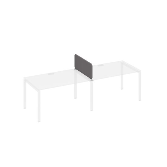 Экран настольный промежуточный мягкий с кронштейнами серый / металлокаркас серый