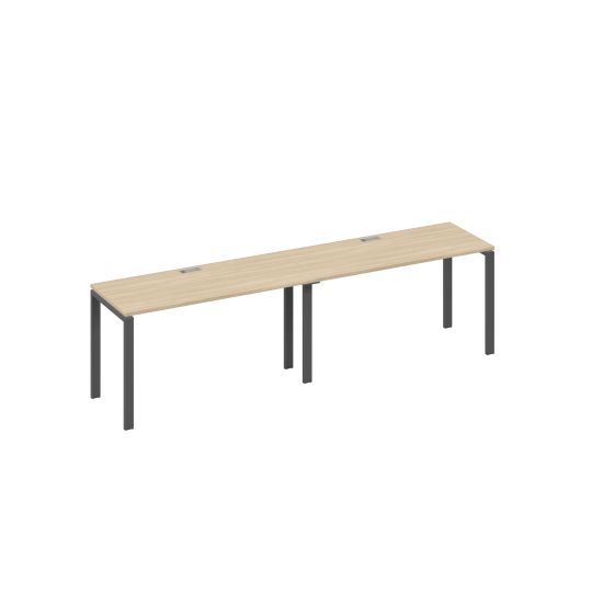 Рабочая станция с каркасом UNO 2х140 дуб скандинавский / металлокаркас антрацит