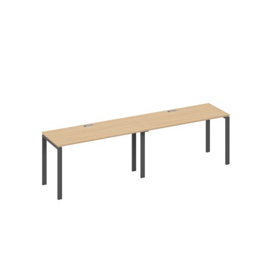 Рабочая станция с каркасом UNO 2х140 натуральный дуб / металлокаркас антрацит