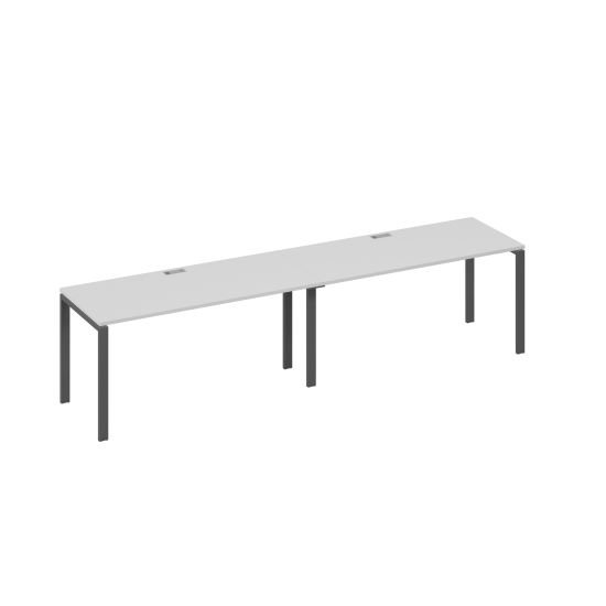 Рабочая станция (2х160) с металлокаркасом UNO серый / металлокаркас антрацит