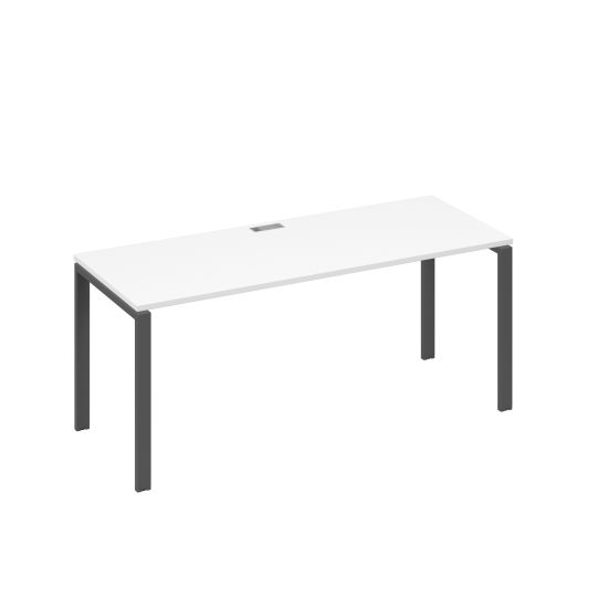 Стол письменный на металлокаркасе UNO белый премиум / металлокаркас антрацит
