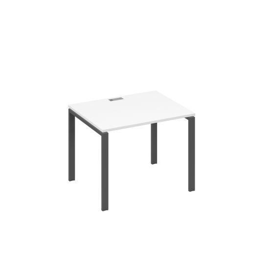 Стол письменный на металлокаркасе UNO белый премиум / металлокаркас антрацит