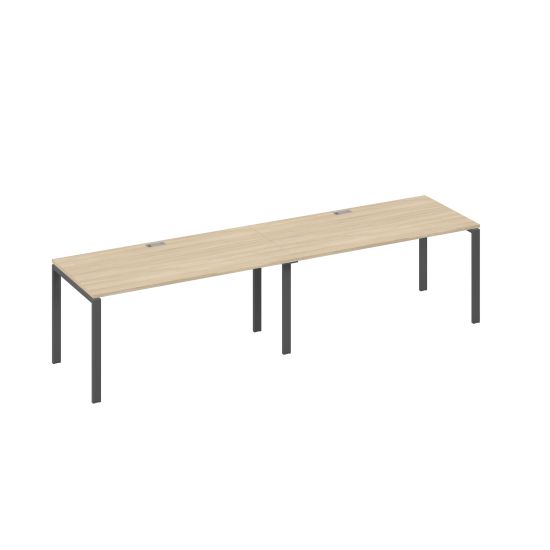 Рабочая станция каркас UNO столы (2х160) дуб скандинавский / металлокаркас антрацит