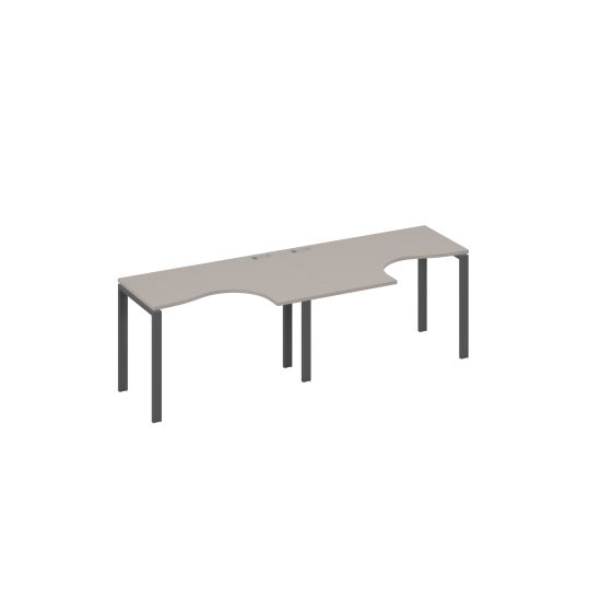 Рабочая станция UNO (2х120) столы Классика эргономичные мокко премиум / металлокаркас антрацит
