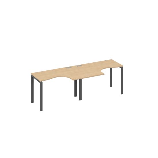 Рабочая станция UNO (2х120) столы Классика эргономичные натуральный дуб / металлокаркас антрацит