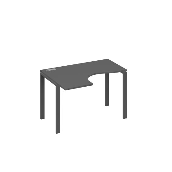 Стол левый эргономичный Классика на металлокаркасе UNO антрацит премиум / металлокаркас антрацит