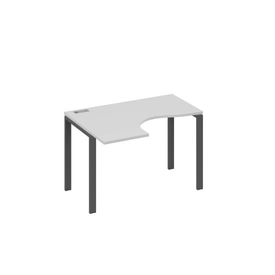 Стол левый эргономичный Классика на металлокаркасе UNO серый / металлокаркас антрацит