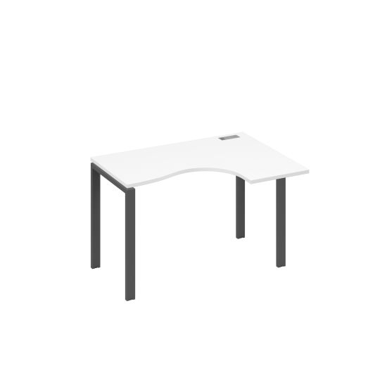 Стол правый Классика на металлокаркасе UNO эргономичный белый премиум / металлокаркас антрацит