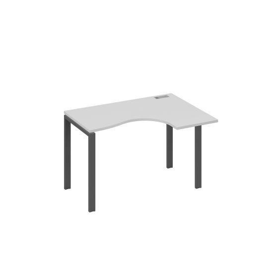 Стол правый Классика на металлокаркасе UNO эргономичный серый / металлокаркас антрацит