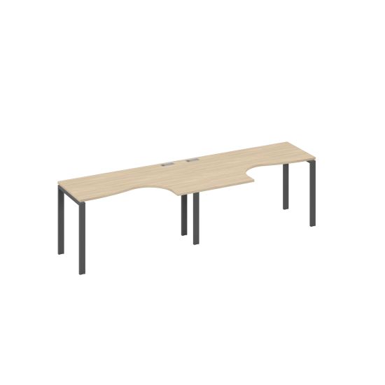 Рабочая станция UNO (2х140) со столами Классика дуб скандинавский / металлокаркас антрацит