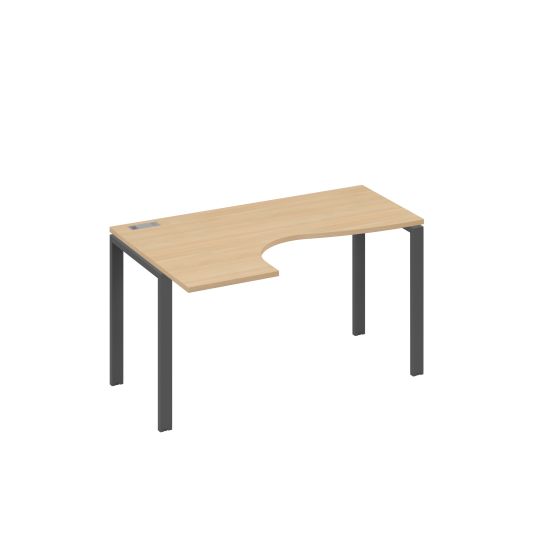 Стол левый на металлокаркасе UNO эргономичный Классика натуральный дуб / металлокаркас антрацит