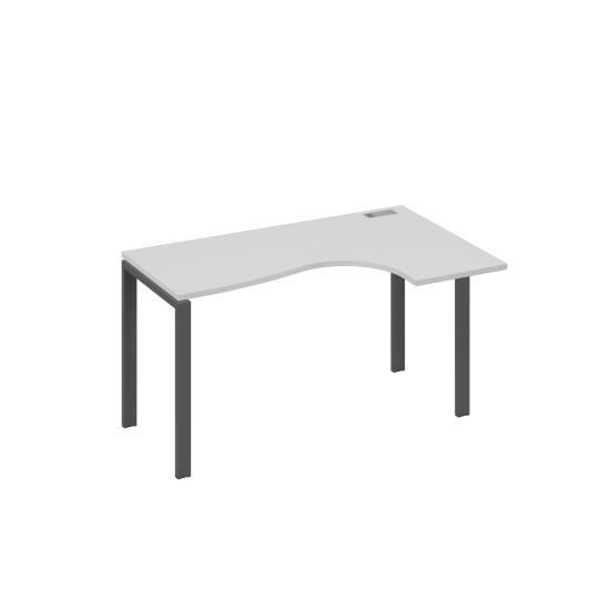 Стол правый Классика эргономичный на металлокаркасе UNO серый / металлокаркас антрацит