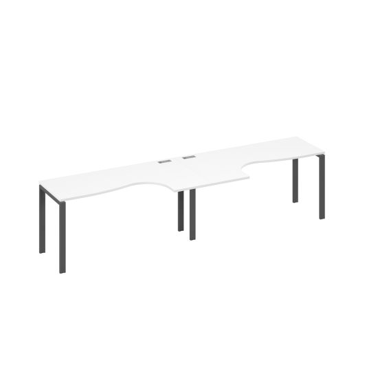 Рабочая станция столы Классика каркас UNO (2х160) белый премиум / металлокаркас антрацит