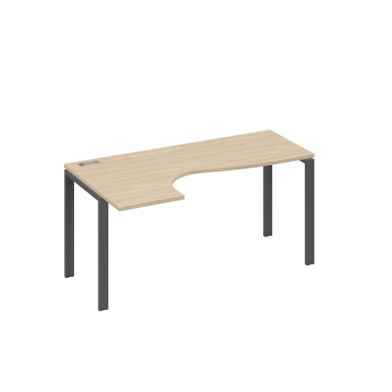 Стол эргономичный Классика на металлокаркасе UNO левый дуб скандинавский / металлокаркас антрацит