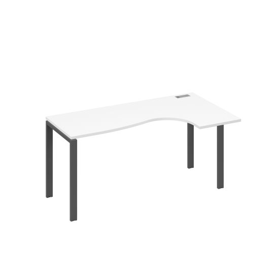 Стол эргономичный Классика правый на металлокаркасе UNO белый премиум / металлокаркас антрацит