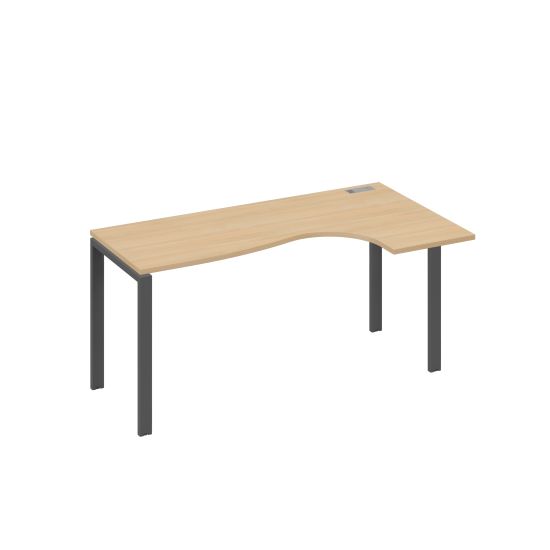 Стол эргономичный Классика правый на металлокаркасе UNO натуральный дуб / металлокаркас антрацит