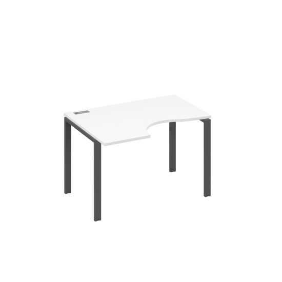 Стол левый Классика эргономичный на металлокаркасе UNO белый премиум / металлокаркас антрацит