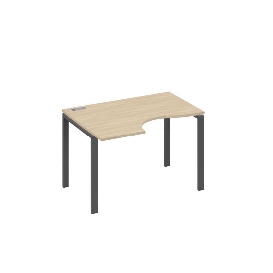 Стол левый Классика эргономичный на металлокаркасе UNO дуб скандинавский / металлокаркас антрацит