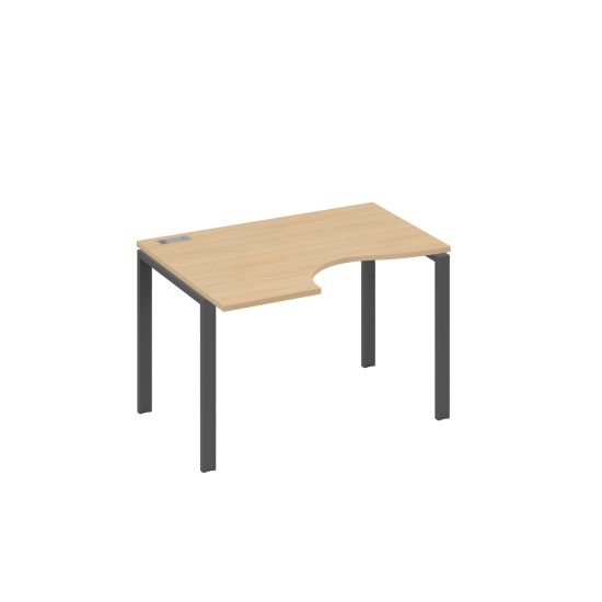 Стол левый Классика эргономичный на металлокаркасе UNO натуральный дуб / металлокаркас антрацит