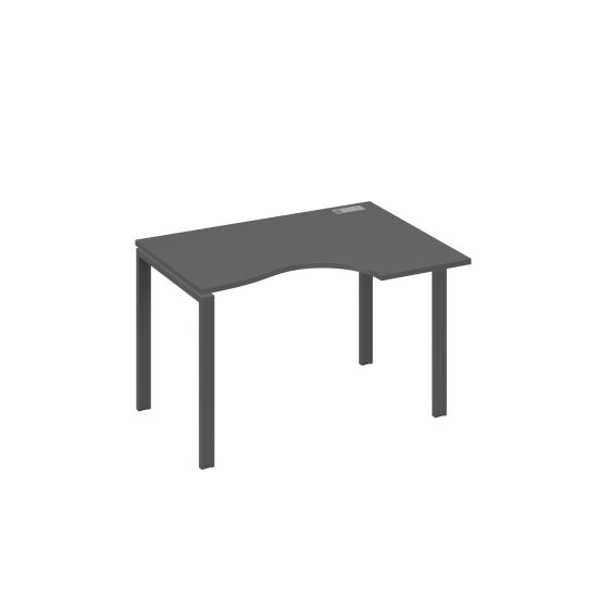 Стол эргономичный правый Классика на металлокаркасе UNO антрацит премиум / металлокаркас антрацит
