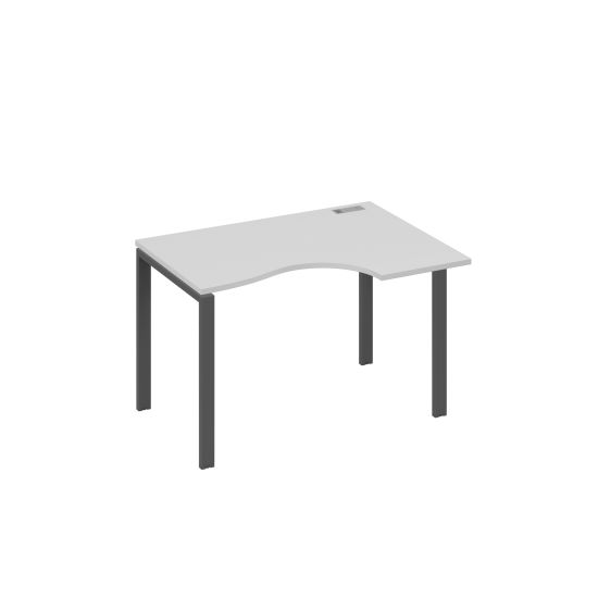 Стол эргономичный правый Классика на металлокаркасе UNO серый / металлокаркас антрацит