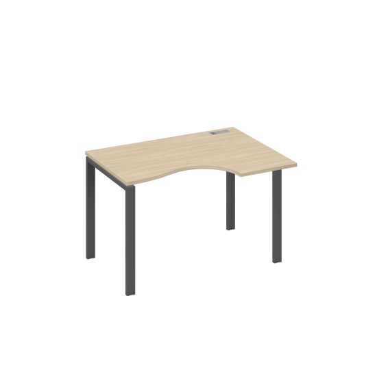 Стол эргономичный правый Классика на металлокаркасе UNO дуб скандинавский / металлокаркас антрацит