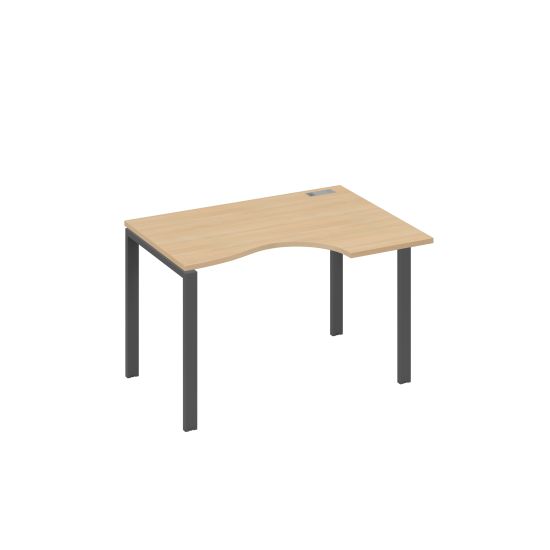 Стол эргономичный правый Классика на металлокаркасе UNO натуральный дуб / металлокаркас антрацит