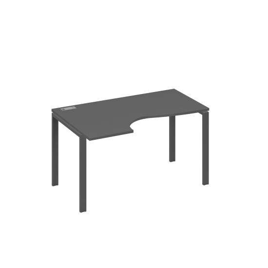 Стол Классика левый на металлокаркасе UNO эргономичный антрацит премиум / металлокаркас антрацит