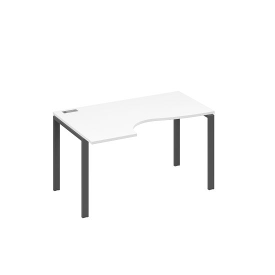 Стол Классика левый на металлокаркасе UNO эргономичный белый премиум / металлокаркас антрацит