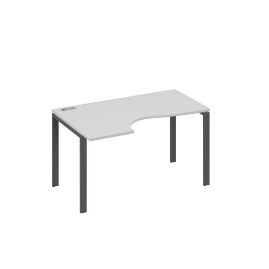 Стол Классика левый на металлокаркасе UNO эргономичный серый / металлокаркас антрацит