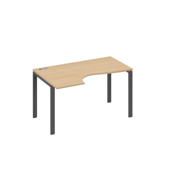 Стол Классика левый на металлокаркасе UNO эргономичный натуральный дуб / металлокаркас антрацит