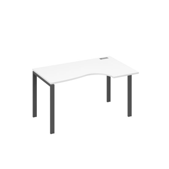 Стол металлокаркас UNO эргономичный правый Классика белый премиум / металлокаркас антрацит