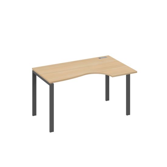Стол металлокаркас UNO эргономичный правый Классика натуральный дуб / металлокаркас антрацит