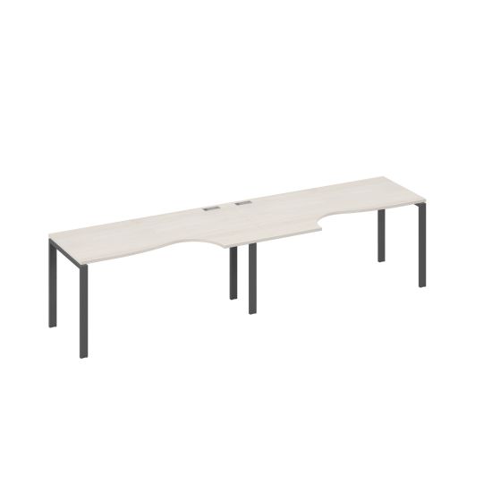 Рабочая станция столы (2х160) эргономичными Классика каркас UNO дуб / металлокаркас антрацит