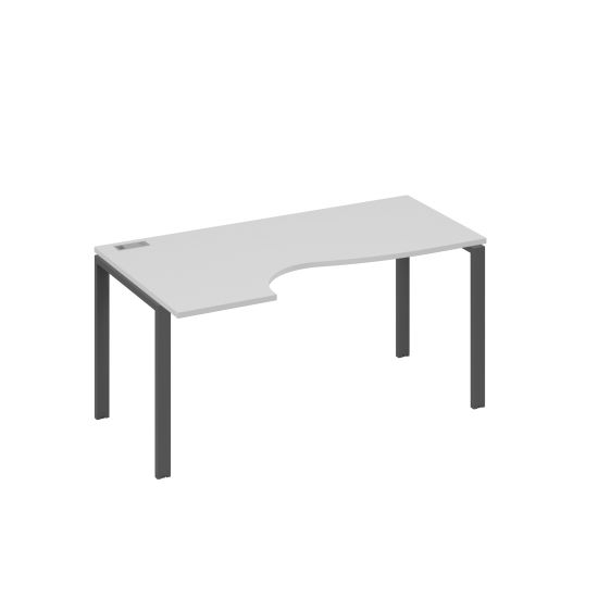 Стол эргономичный левый Классика на металлокаркасе UNO серый / металлокаркас антрацит
