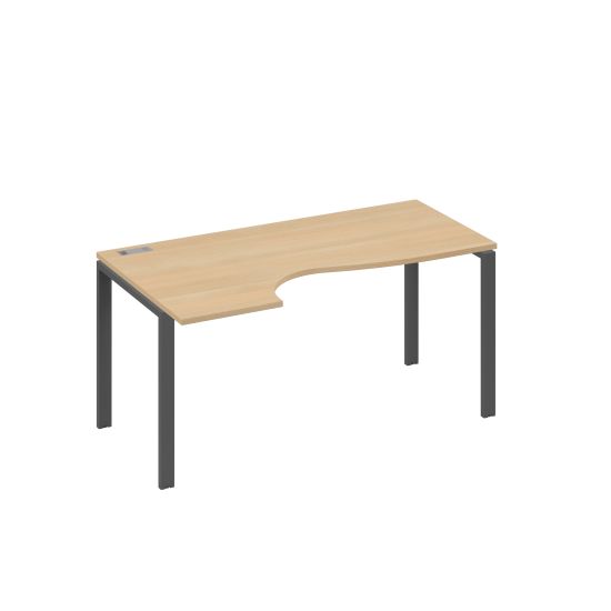 Стол эргономичный левый Классика на металлокаркасе UNO натуральный дуб / металлокаркас антрацит