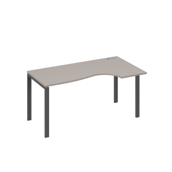 Стол на металлокаркасе UNO Классика эргономичный правый мокко премиум / металлокаркас антрацит