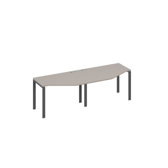 Рабочая станция на каркасе UNO (2х120) столы Техно мокко премиум / металлокаркас антрацит