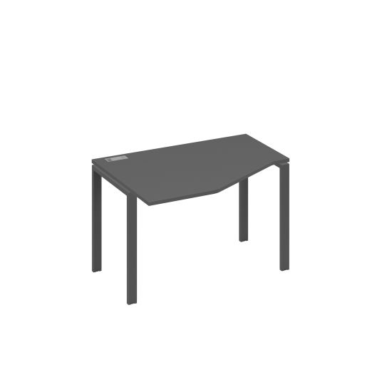 Стол Техно эргономичный левый на металлокаркасе UNO антрацит премиум / металлокаркас антрацит