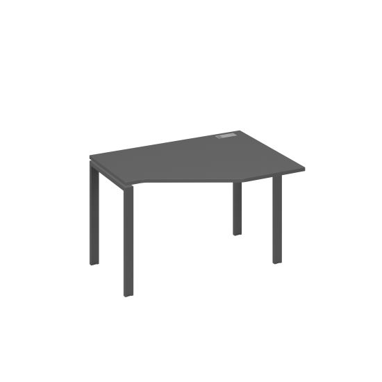 Стол эргономичный правый Техно на металлокаркасе UNO антрацит премиум / металлокаркас антрацит